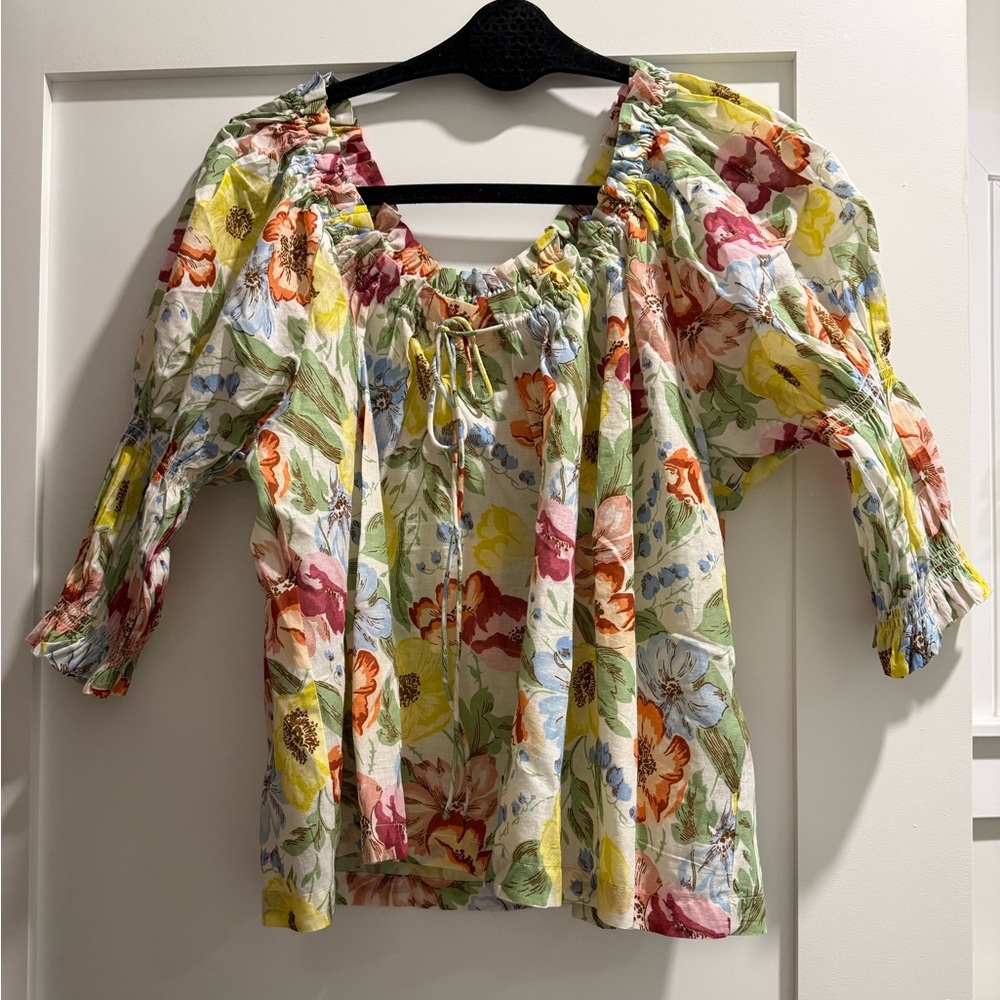 Doen Inez Floral Cotton Top - Sz L NWT - Picture 5 of 7